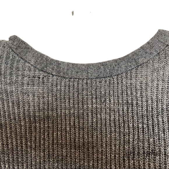 J Crew Open Back Heather Gray Ribbed Knit Soft Alpaca Wool Blend Tunic Sweater - Picture 11 of 14